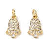 Christmas Brass Micro Pave Cubic Zirconia Charms KK-L255-18G-07-1