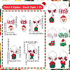 6Pcs Christmas Wood Wine Glass Charms AJEW-SC00009-2