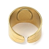 Ion Plating(IP) 304 Stainless Steel Enamel Oval Cuff Finger Rings RJEW-L107-080A-G-3