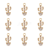 DICOSMETIC 10Pcs Brass Micro Pave Clear Cubic Zirconia Charms KK-DC0002-95-1