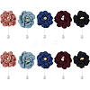 10Pcs 5 Colors Flower Polyester Brooches JEWB-FH0002-46-1