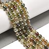 Electroplated Natural Agate Round Beads Strands G-L598-A01-02A-1