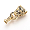 Brass Micro Pave Cubic Zirconia Fold Over Clasps ZIRC-S058-03G-1