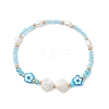 2Pcs Glass with ABS Imitation Pearl Acrylic Beaded Bracelets for Women BJEW-MZ00293-3