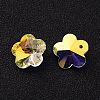 Flower Faceted K9 Glass Charms EGLA-O006-02B-2