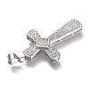 Brass Micro Pave Clear Cubic Zirconia Pendants ZIRC-O038-03P-3