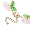 Flower Glass & Acrylic Charm Bracelets BJEW-JB10443-04-4