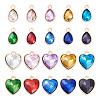  40Pcs 20 Styles Faceted Glass Rhinestone Pendants GLAA-TA0001-44-10