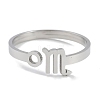 Non-Tarnish Constellations 304 Stainless Steel Open Cuff Ring for Women RJEW-L122-001P-04-2