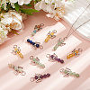 25Pcs 5 Styles Natural Green Aventurine & Lapis Lazuli & Red Aventurine & Citrine & Amethyst Pendants PALLOY-HY00024-4