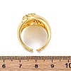 Brass Micro Pave Clear Cubic Zirconia Cuff Rings for Women RJEW-U043-03G-5