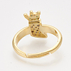Brass Cubic Zirconia Pendants & Stud Earrings & Adjustable Rings Jewelry Sets SJEW-S043-12-3