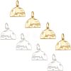 8Pcs 2 Colors Brass Hammered Semi Circle Charms KK-FH0002-55-1
