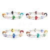 Lampwork Mushroom & Glass Pearl Beaded Stretch Bracelet for Kids BJEW-JB08390-1