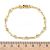 Brass Micro Pave Clear Cubic Zirconia Heart & Twist Link Chain Bracelets for Women BJEW-G764-06G-5