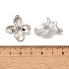 Rack Plating Flower Brass Stud Earrings EJEW-H016-26P-4