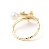 Round Natural Freshwater Pearl Finger Ring for Women RJEW-C090-05G-3