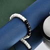 Ion Plating(IP) 304 Stainless Steel & Round Glass Beaded Stretch Bracelets for Women Men BJEW-M046-04G-2