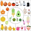 30Pcs 6 Styles Opaque Resin Pendants RESI-YW0001-67A-2