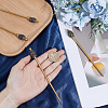 4Pcs 4 Styles Natural Sodalite & Natural Dragon Blood Jasper & Natural Indian Agate & Natural Larvikite & Brass Hair Sticks OHAR-ME00004-3