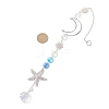 Stainless Steel Starfish & Brass Moon Hanging Suncatchers HJEW-JM04623-3