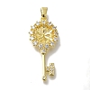 Rack Plating Brass Micro Pave Clear Cubic Zirconia Pendant Settings KK-H485-04G-1