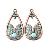 Alloy with Synthetic Turquoise Pendants FIND-B055-01I-1