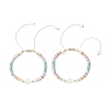 Natural Freshwater Shell & Mixed Gemstone Braided Bead Bracelets for Women BJEW-JB12717-2