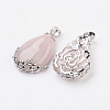 Valentine Gifts Idea for Guys Natural Rose Quartz Pendants G-Q689-10-2