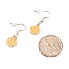Flat Round with Smiling Face Enamel Dangle Earrings EJEW-JE04860-4