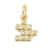 Brass Micro Pave Cubic Zirconia Pendants KK-Q028-38G-1