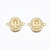 Brass Micro Pave Clear Cubic Zirconia Links Connectors ZIRC-N039-117-NF-1