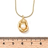 304 Stainless Steel with Acrylic Pearl Oval Pendant Necklaces NJEW-G184-05G-5