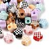 Printed Opaque Acrylic European Beads AC-CBA5E93-04-1
