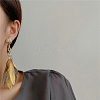 Alloy Feather Dangle Stud Earrings FS-WG3E740-01-3