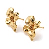 Brass Micro Pave Cubic Zirconia Stud Earring Findings KK-P285-05G-1