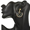 304 Stainless Steel with Glass Seed Beads Hoop Dangle Earrings EJEW-MZ00824-01-5