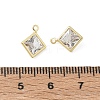 Brass Pave Clear Cubic Zirconia Charms CU-CBAD360-04G-01-3