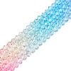 Gradient Color Baking Paint Glass Bead Strands LS-DGLA-A039-T6mm-A08-4