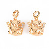 Brass Micro Pave Clear Cubic Zirconia Pendants KK-T062-150G-NF-1