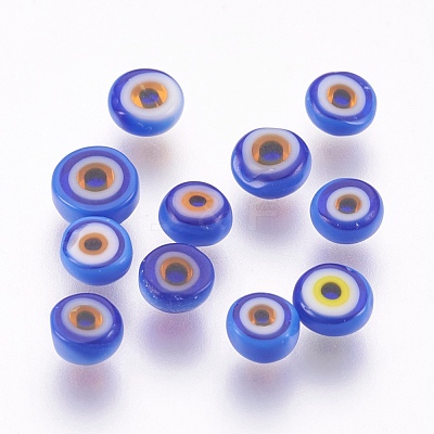 Handmade Lampwork Evil Eye Cabochons LAMP-P043-A09-1