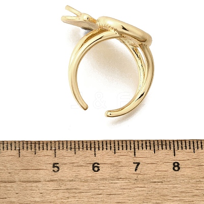 Brass Cuff Rings for Women RJEW-G347-09G-1