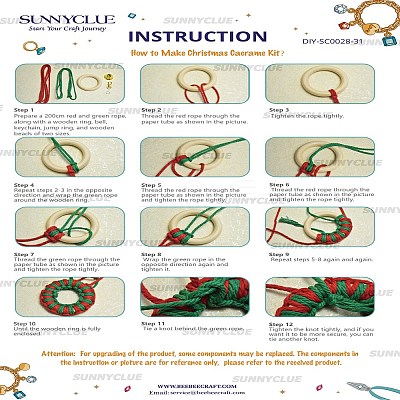Christmas Theme DIY Cotton Threads Pendant Decoration Making Kits DIY-SC0028-31-1
