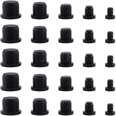 50Pcs 5 Styles Silicone Hole Plugs AJEW-GF0011-62G-1