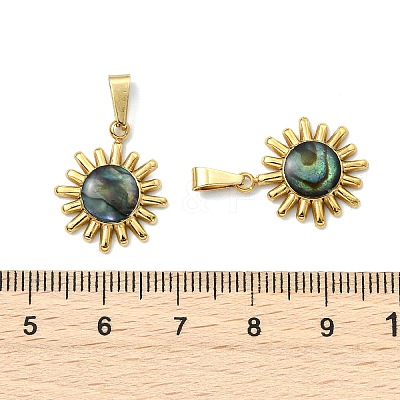 Natural Paua Shell Pendants PALLOY-JF05606-01-1