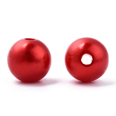 Spray Painted ABS Plastic Imitation Pearl Beads OACR-T015-05B-13-1