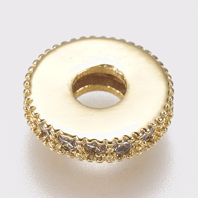 Brass Micro Pave Cubic Zirconia Bead Spacers LS-ZIRC-K074-11B-01G-1