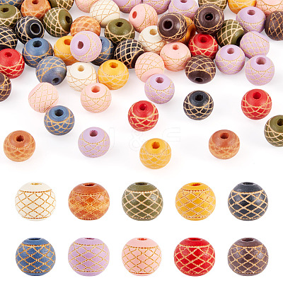 60Pcs Wood Beads WOOD-TA0002-79B-1
