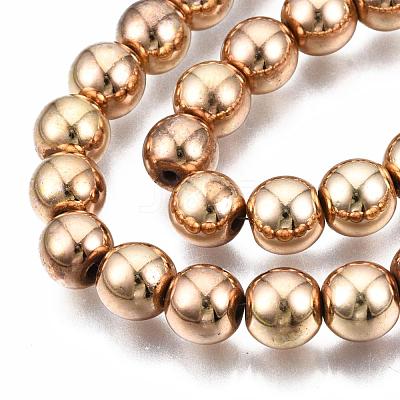 Electroplate Non-magnetic Synthetic Hematite Bead Strands G-Q466-8mm-04-1