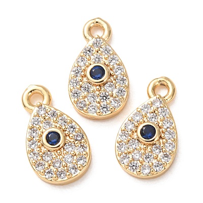 Brass Micro Pave Cubic Zirconia Charms CU-K002-01C-02-1